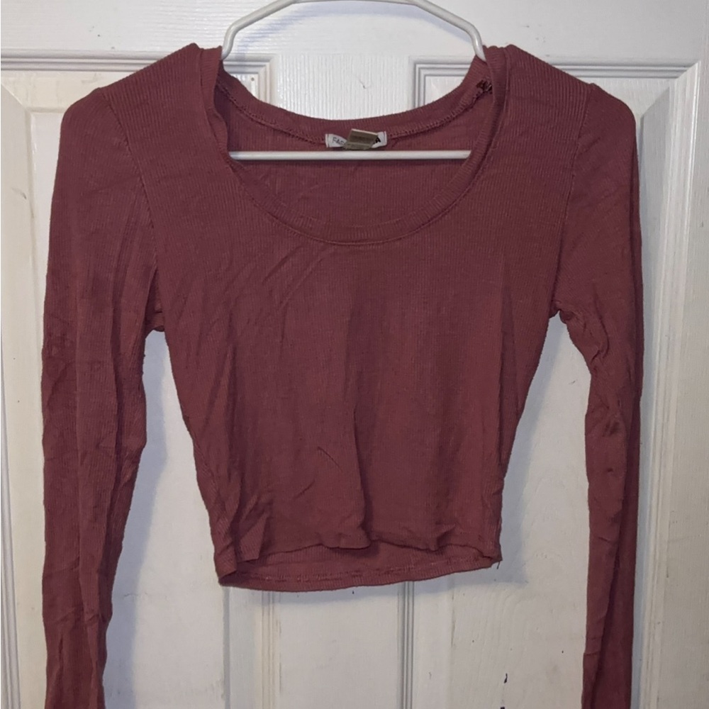 Fashion Nova Ribbed Crop Top - Mauve